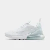 Big Kids' Nike Air Max 270 Casual Shoes White/White/Metallic Silver - 943345 103