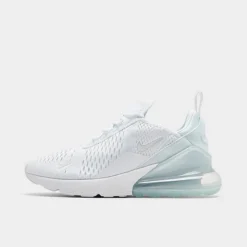 Big Kids' Nike Air Max 270 Casual Shoes White/White/Metallic Silver - 943345Â 103