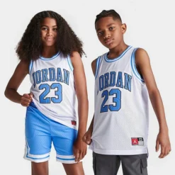 Nike Kids' Jordan Basketball Jersey White/University Blue - 95A773 W1W
