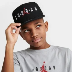 Nike Kids' Jordan Jumpman Snapback Hat Black/Gym Red/White - 9A0128 023