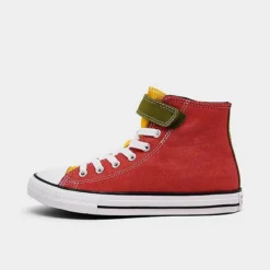 Little Kids' Converse Chuck Taylor All Star Easy-On Twill Stretch Lace Casual Shoes Black/Red/White - A03583F 400