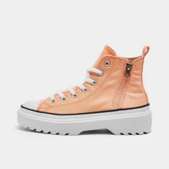 Girls' Big Kids Converse Chuck Taylor All Star High Top Lugged Casual Shoes Cheeky Coral/White/Black - A03968C 839