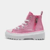 Girls' Little Kids' Converse Chuck Taylor All Star Lugged Lift Prism Glitter Platform Casual Shoes Oops Pink/White/Black - A05231C 674
