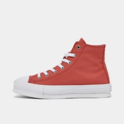 Girls' Big Kids' Converse Chuck Taylor All Star Lift Platform Casual Shoes Rhubarb Pie/White/Pure Silver - A05977CÂ 608