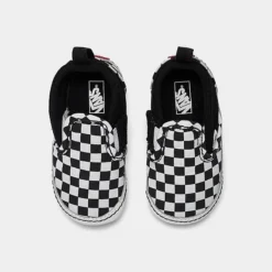 Infant Vans Checker Slip-On V Crib Shoes Black/White - A2XSLFB7 001 -Default Template 7 A2XSLFB7 001 P5