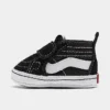 Boys' Infant Vans Old Skool Hook-and-Loop Crib Shoes Black/White - A3U8K6BT 001 -Default Template 7 A3U8K6BT 001 P1