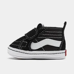 Boys' Infant Vans Old Skool Hook-and-Loop Crib Shoes Black/White - A3U8K6BT 001