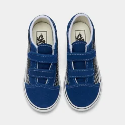 Kids' Toddler Vans Reflect Check Flame Old Skool Casual Shoes True Blue - A4VJJ7WM 401 -Default Template 7 A4VJJ7WM 401 P5