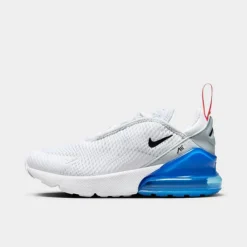 Little Kids' Nike Air Max 270 Casual Shoes White/Pure Platinum/Light Photo Blue/Black - AO2372 114