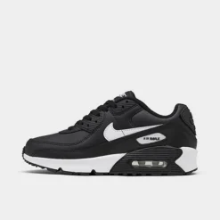 Big Kids' Nike Air Max 90 Casual Shoes Black/Black/Black/White - CD6864 010