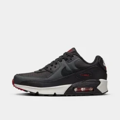 Big Kids' Nike Air Max 90 Casual Shoes Anthracite/Black/Team Red/Summit White/White - CD6864 022