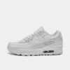 Big Kids' Nike Air Max 90 Casual Shoes White/White/Mtlc Silver/White - CD6864 100 -Default Template 7 CD6864 100 P1