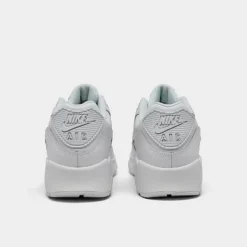 Big Kids' Nike Air Max 90 Casual Shoes White/White/Mtlc Silver/White - CD6864 100 -Default Template 7 CD6864 100 P4