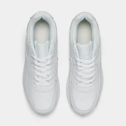 Big Kids' Nike Air Max 90 Casual Shoes White/White/Mtlc Silver/White - CD6864 100 -Default Template 7 CD6864 100 P5