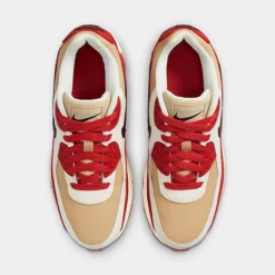 Big Kids' Nike Air Max 90 Casual Shoes Sesame/Black/Red Clay/Sail - CD6864 200 -Default Template 7 CD6864 200 P5