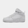 Big Kids' Nike Court Borough Mid 2 Casual Shoes White/White/White - CD7782B 100 -Default Template 7 CD7782B 100 P1
