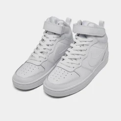 Big Kids' Nike Court Borough Mid 2 Casual Shoes White/White/White - CD7782B 100 -Default Template 7 CD7782B 100 P2