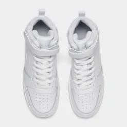 Big Kids' Nike Court Borough Mid 2 Casual Shoes White/White/White - CD7782B 100 -Default Template 7 CD7782B 100 P5