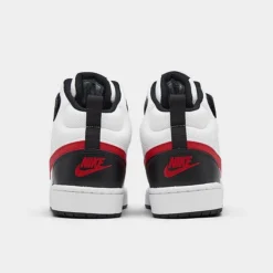 Big Kids' Nike Court Borough Mid 2 Casual Shoes White/University Red-Black - CD7782B 110 -Default Template 7 CD7782B 110 P4