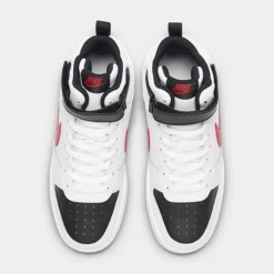Big Kids' Nike Court Borough Mid 2 Casual Shoes White/University Red-Black - CD7782B 110 -Default Template 7 CD7782B 110 P5