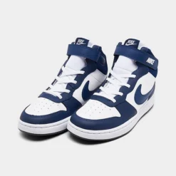 Little Kids' Nike Court Borough Mid 2 Casual Shoes White/Blue Void/Signal Blue - CD7783 107 -Default Template 7 CD7783 107 P2