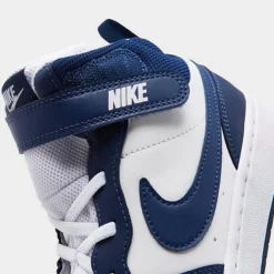 Little Kids' Nike Court Borough Mid 2 Casual Shoes White/Blue Void/Signal Blue - CD7783 107 -Default Template 7 CD7783 107 P3