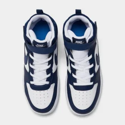 Little Kids' Nike Court Borough Mid 2 Casual Shoes White/Blue Void/Signal Blue - CD7783 107 -Default Template 7 CD7783 107 P5