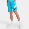 Kids' Nike Sportswear HBR Club Fleece Shorts Baltic Blue/Baltic Blue/Black/White - CK0509 468