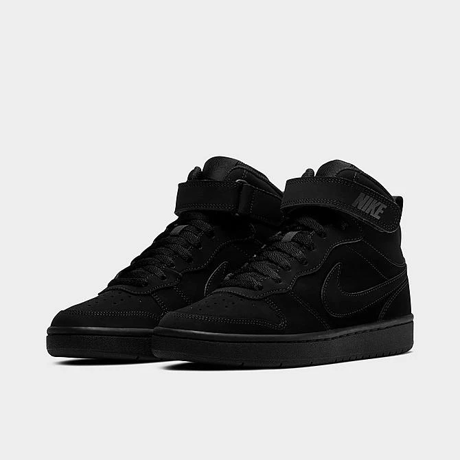 Big Kids' Nike Court Borough Mid 2 Casual Shoes Black/Black/Black - CW5867 001 4 Big Kids' Nike Court Borough Mid 2 Casual Shoes Black/Black/Black - CW5867 001 - Image 2