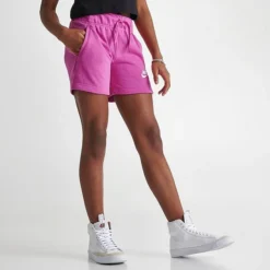 Girls' Big Kids' Nike Club French Terry Shorts Active Fuchsia/White - DA1405 623 -Default Template 7 DA1405 623 M3