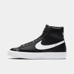 Big Kids' Nike Blazer Mid '77 Casual Shoes Black/Sail/White/Total Orange - DA4086Â 002