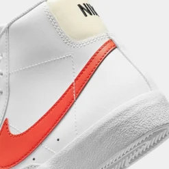 Big Kids' Nike Blazer Mid '77 Casual Shoes White/Picante Red/Coconut Milk/White - DA4086 110 -Default Template 7 DA4086 110 P3
