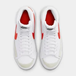 Big Kids' Nike Blazer Mid '77 Casual Shoes White/Picante Red/Coconut Milk/White - DA4086 110 -Default Template 7 DA4086 110 P5