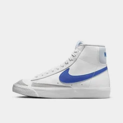 Big Kids' Nike Blazer Mid '77 Casual Shoes White/Game Royal/Pure Platinum - DA4086Â 113