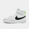 Little Kids' Nike Blazer Mid '77 Hook-and-Loop Casual Shoes White/Black/Barely Volt - DA4087 109 -Default Template 7 DA4087 109 P1