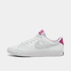 Girls' Big Kids' Nike Court Legacy Casual Shoes White/Football Grey/Cosmic Fuchsia - DA5380GÂ 116