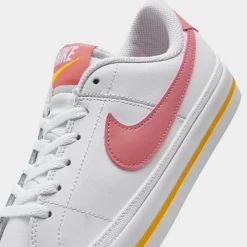 Girls' Big Kids' Nike Court Legacy Casual Shoes White/Coral Chalk/Laser Orange - DA5380G 118 -Default Template 7 DA5380G 118 P3