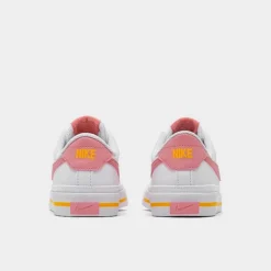 Girls' Big Kids' Nike Court Legacy Casual Shoes White/Coral Chalk/Laser Orange - DA5380G 118 -Default Template 7 DA5380G 118 P4