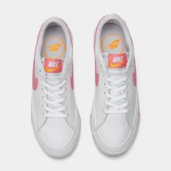 Girls' Big Kids' Nike Court Legacy Casual Shoes White/Coral Chalk/Laser Orange - DA5380G 118 -Default Template 7 DA5380G 118 P5
