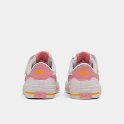 Girls' Little Kids' Nike Court Legacy Casual Shoes White/Coral Chalk/Laser Orange - DA5381G 118 -Default Template 7 DA5381G 118 P4