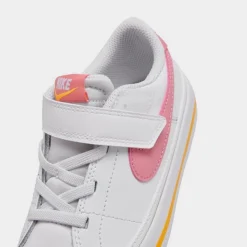 Girls' Toddler Nike Court Legacy Casual Shoes White/Coral Chalk/Laser Orange - DA5382G 118 -Default Template 7 DA5382G 118 P3