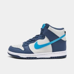 Big Kids' Nike Dunk High Casual Shoes Light Bone/Blue Lightning/Diffused Blue - DB2179 006