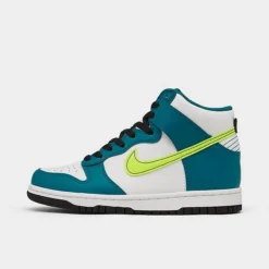 Big Kids' Nike Dunk High Casual Shoes White/Volt/Bright Spruce/Black - DB2179Â 109