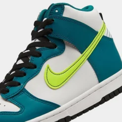 Big Kids' Nike Dunk High Casual Shoes White/Volt/Bright Spruce/Black - DB2179 109 -Default Template 7 DB2179 109 P3