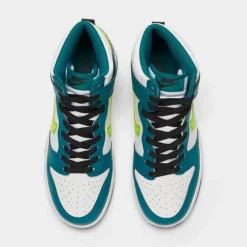 Big Kids' Nike Dunk High Casual Shoes White/Volt/Bright Spruce/Black - DB2179 109 -Default Template 7 DB2179 109 P5