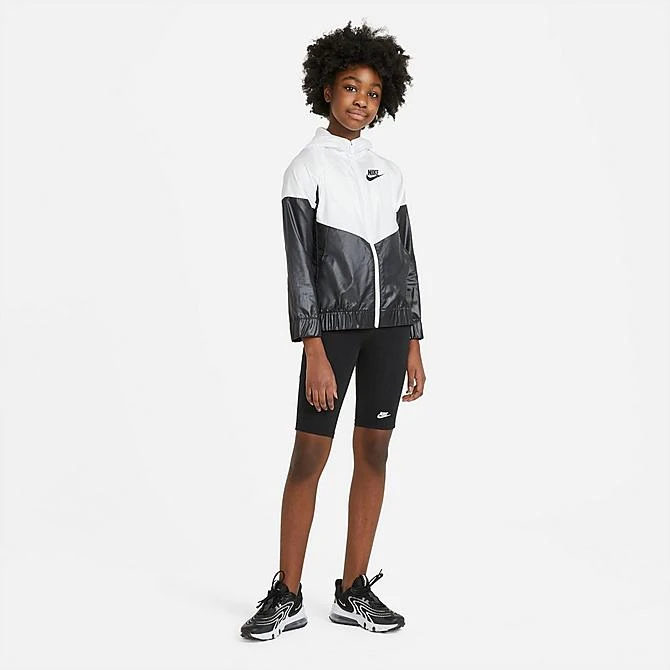 Girls' Nike Sportswear Windrunner Jacket White/Black/Black - DB8521 100 4 Girls' Nike Sportswear Windrunner Jacket White/Black/Black - DB8521 100 - Image 2