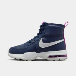 Big Kids’ Nike Air Max Goaterra 2.0 All-Weather Casual Boots Midnight Navy/Pure Platinum/Vivid Purple/Metallic Silver - DC9515 400