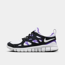 Big Kids' Nike Free Run 2 Running Shoes White/White/Black/Action Grape - DD0163Â 101