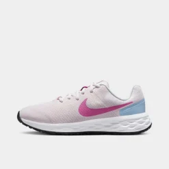 Girls' Big Kids' Nike Revolution 6 Running Shoes Pearl Pink/Cosmic Fuchsia/Cobalt Bliss/Football Grey - DD1096GÂ 600