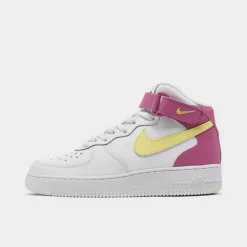 Big Kids' Nike Air Force 1 MId '07 LE Casual Shoes Summit White/Citron Tint/Cosmic Fuchsia/White - DH2933Â 100